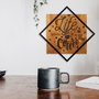 Wallity Life Begins After Coffee Escultura de pared en nogal y negro